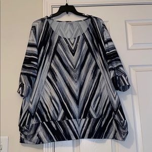 Black, white, and gray blouse